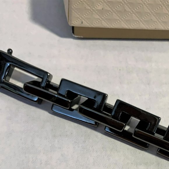 Milor Bronze Unisex Black Bracelet Boston Link 7" - Picture 2 of 3